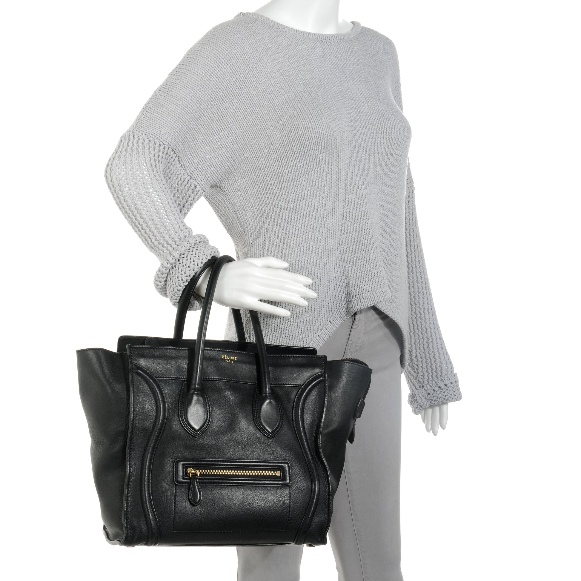 Celine Smooth Calfskin Mini Luggage Black 2 of 18