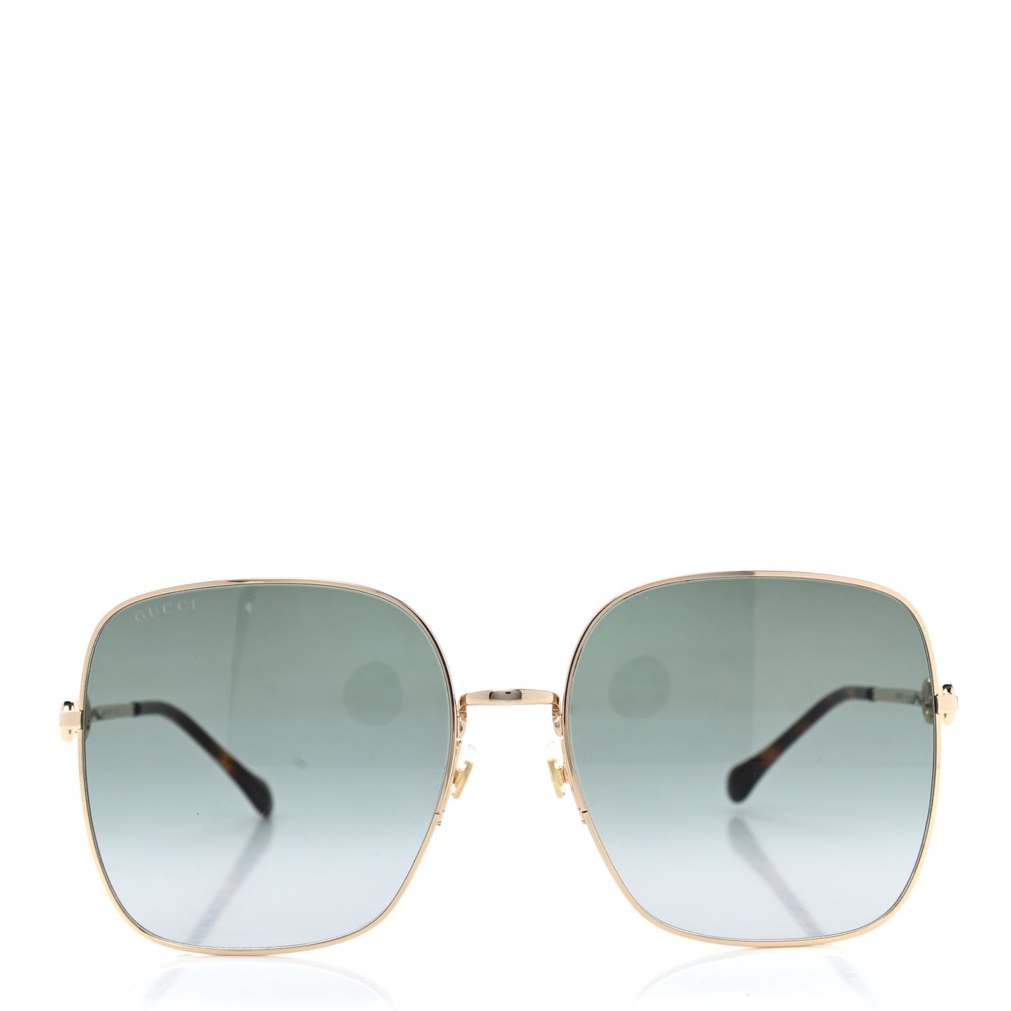 Metal Horsebit Square Frame Sunglasses GG0879S Gold