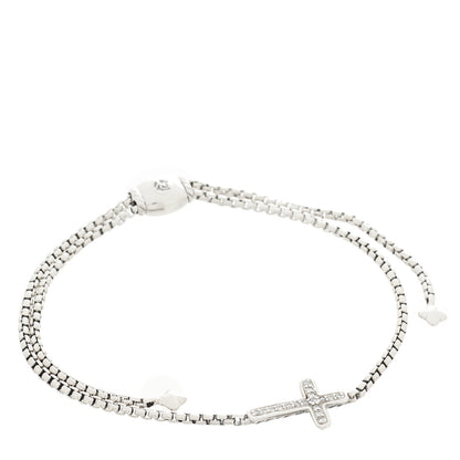 David Yurman Sterling Silver Diamond Petite Pave Cross Bracelet 1 of 3