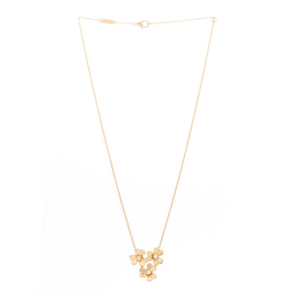 Van Cleef & Arpels 18K Yellow Gold Diamond Mini Frivole 3 Flowers Pendant Necklace 3 of 6