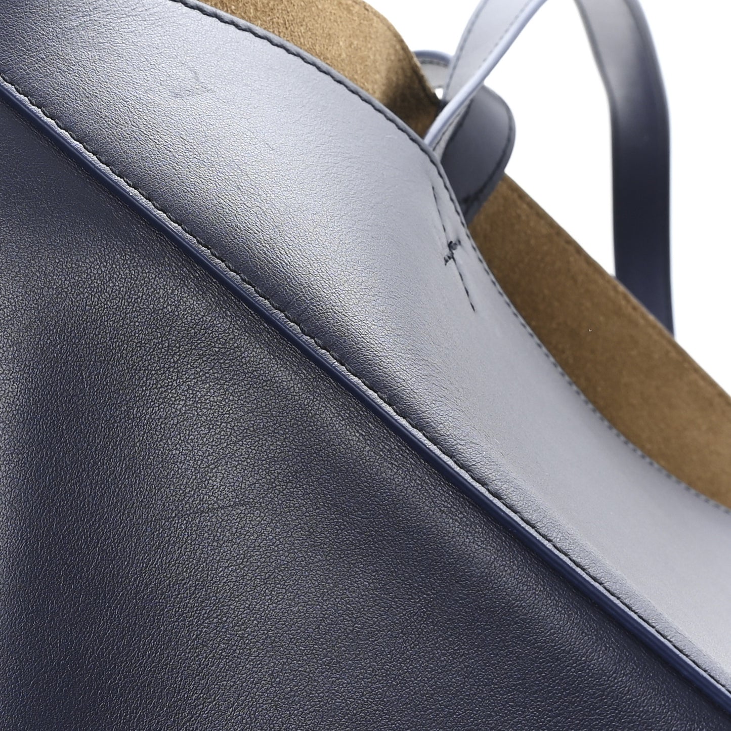 Shiny Calfskin XL Puzzle Fold Tote Abyss Blue