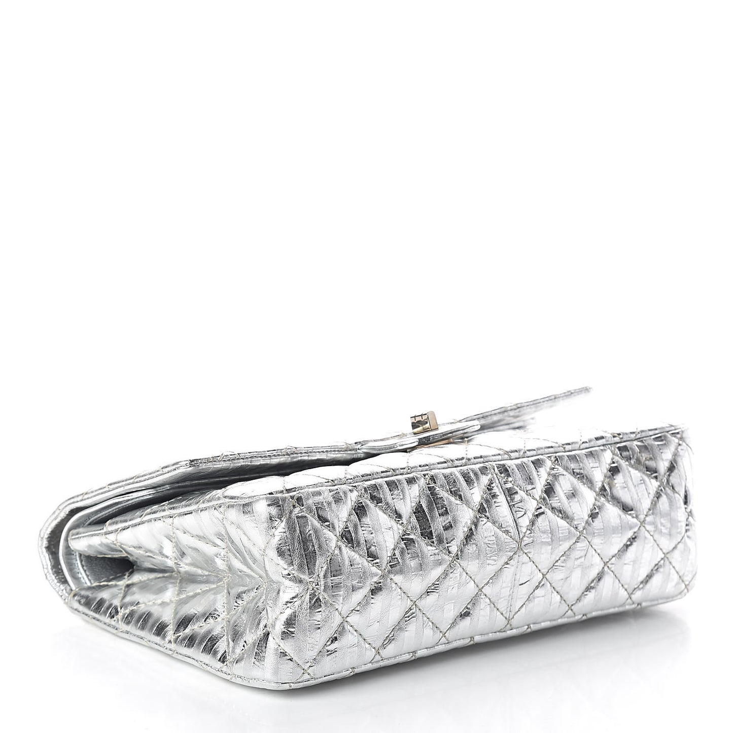 Metallic Striped Calfskin 2.55 Reissue 226 Flap Silver
