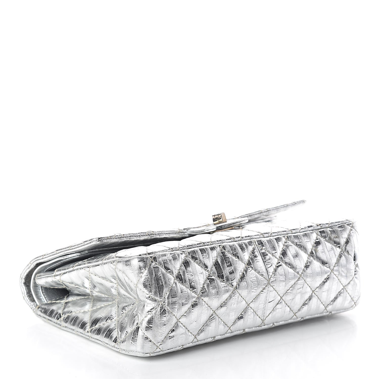 Chanel Metallic Striped Calfskin 2.55 Reissue 226 Flap Silver 4 of 10
