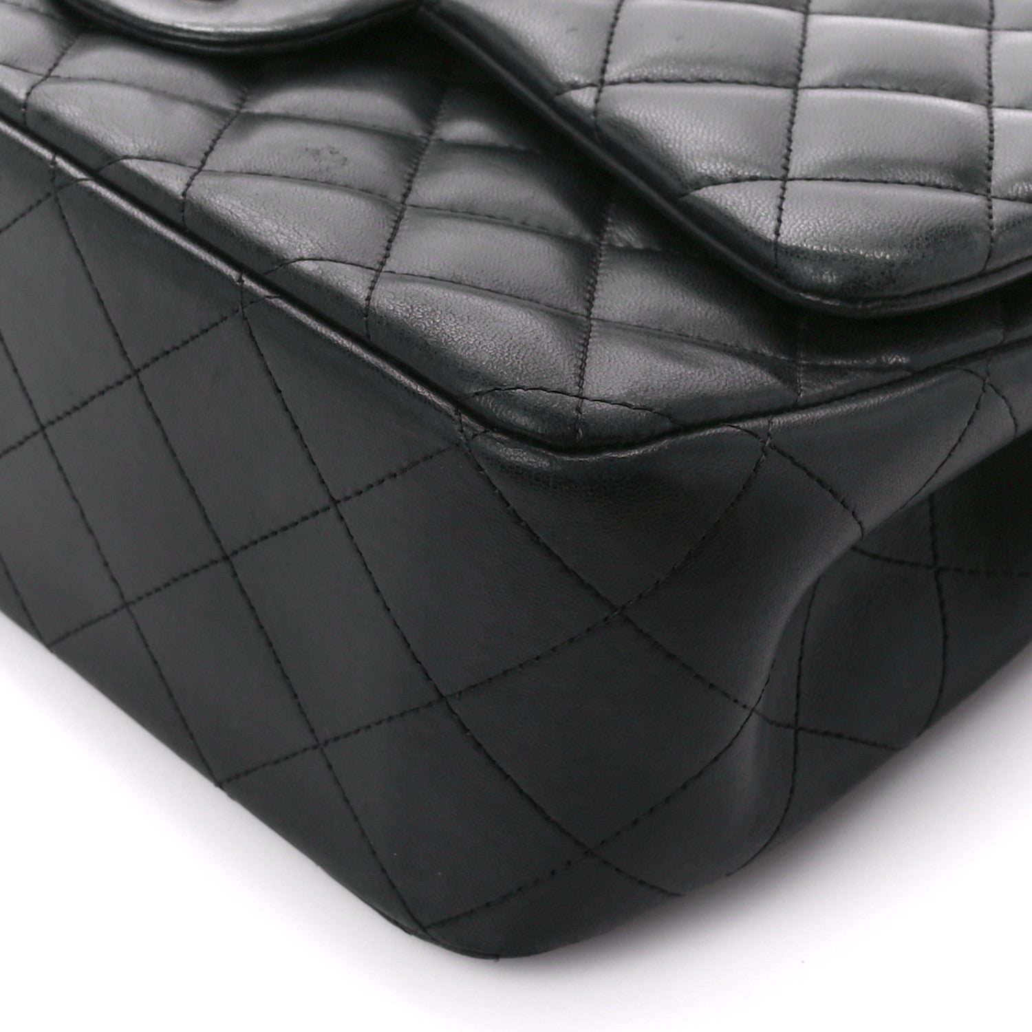 Chanel Lambskin Quilted Jumbo Double Flap Black 11 of 12
