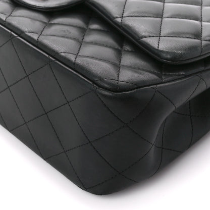Chanel Lambskin Quilted Jumbo Double Flap Black 11 of 12