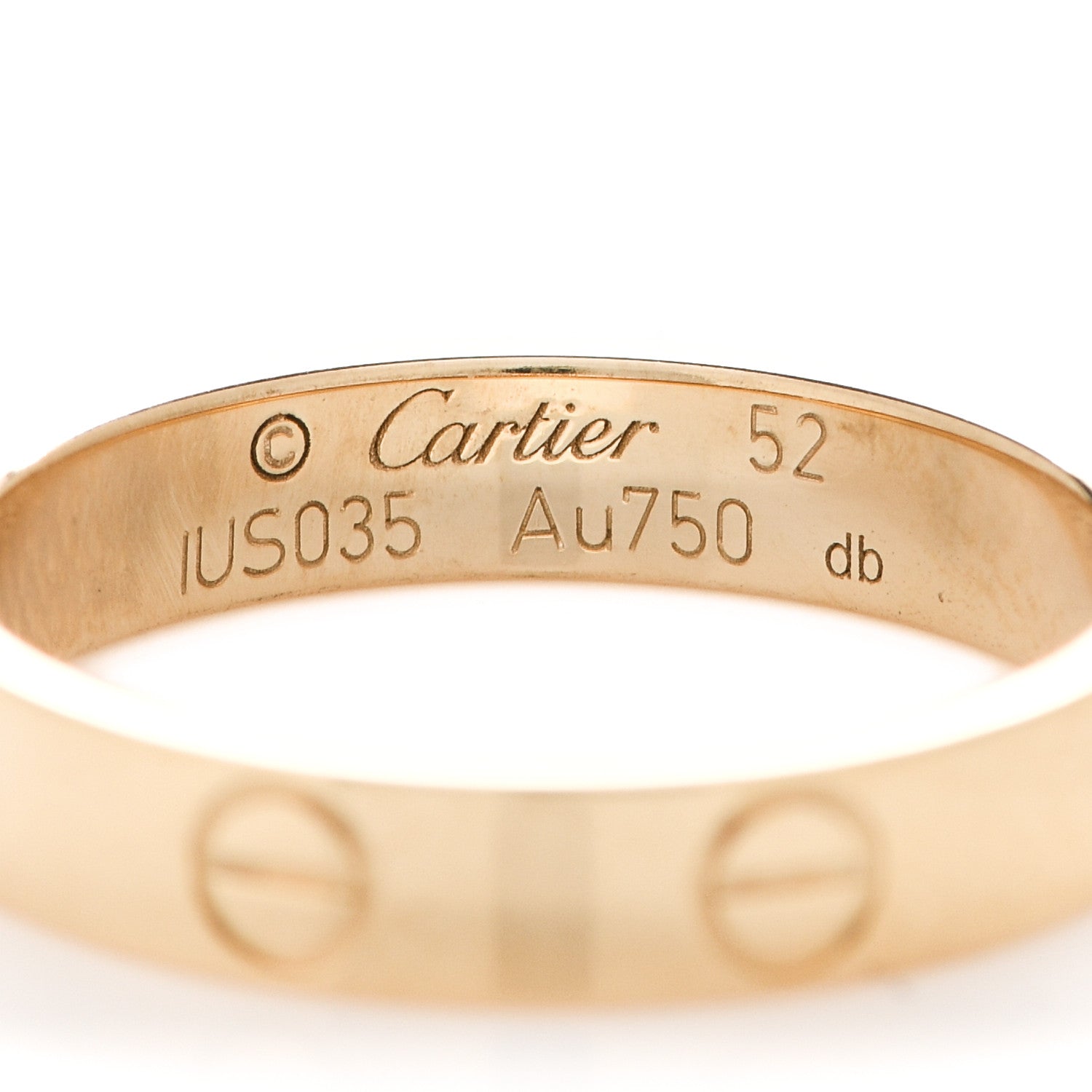 Cartier 18K Yellow Gold 3.5mm LOVE Wedding Band Ring 52 6 4 of 5