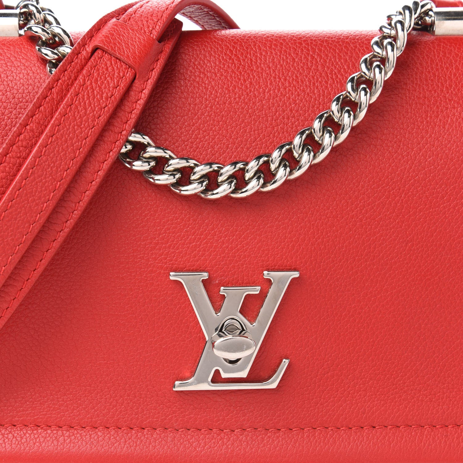 Louis Vuitton Calfskin Lockme II Chain Bag BB Rubis 10 of 10