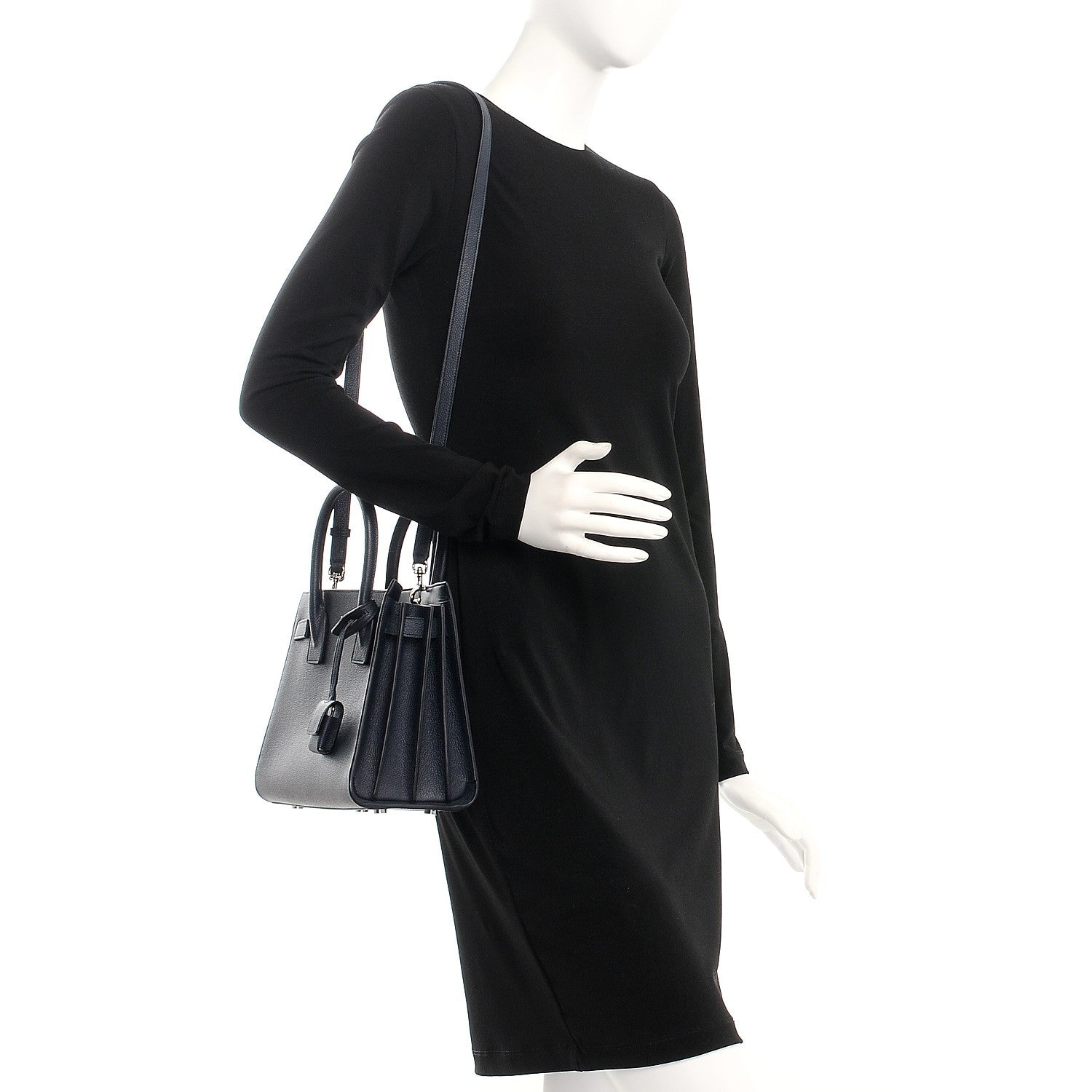 Saint Laurent Grained Calfskin Baby Sac De Jour Marine 2 of 8