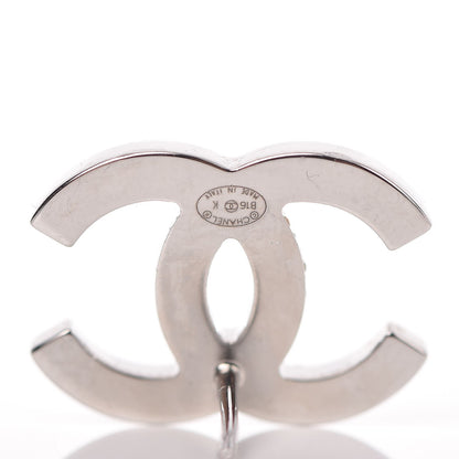 Chanel Baguette Crystal CC Earrings Silver 4 of 5