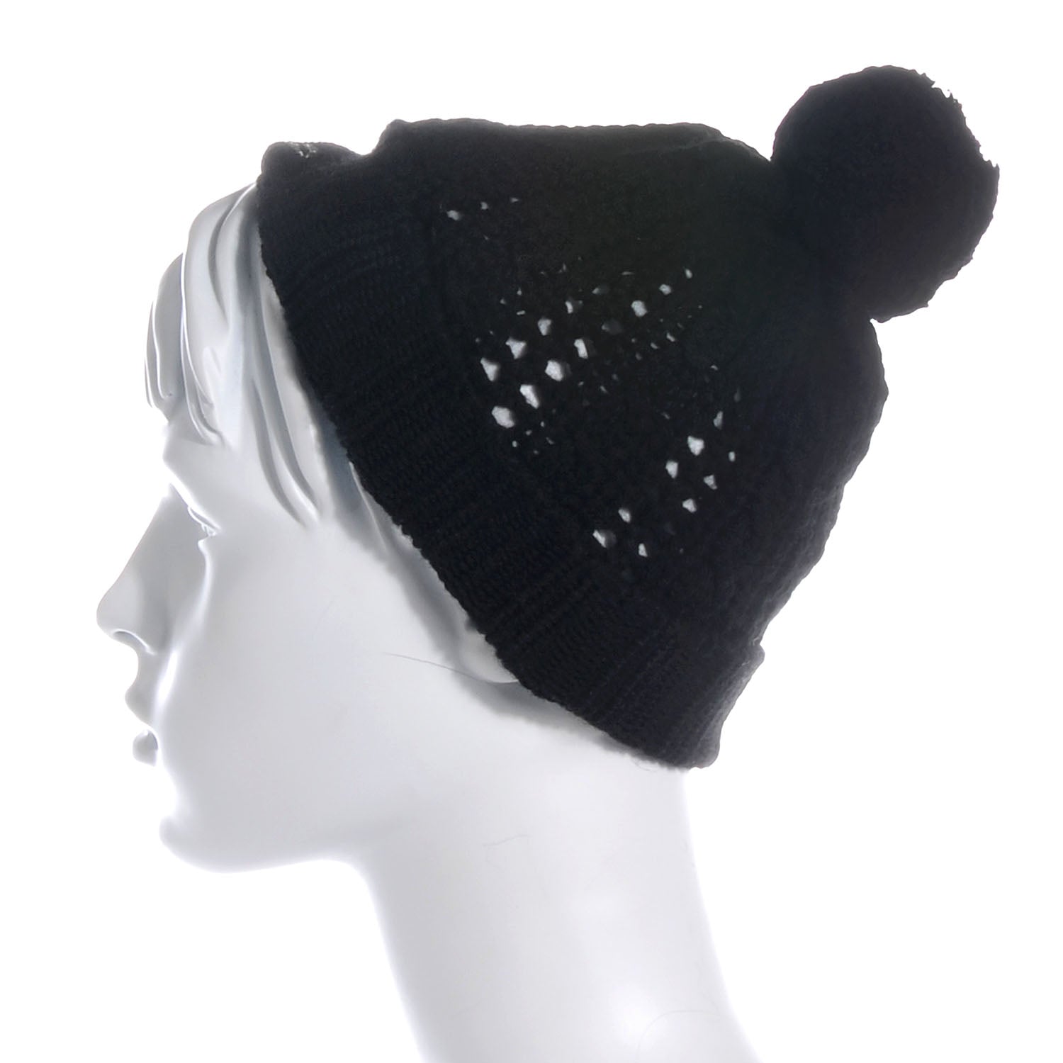 Chanel Cashmere Chain CC Beanie Hat Black 2 of 6