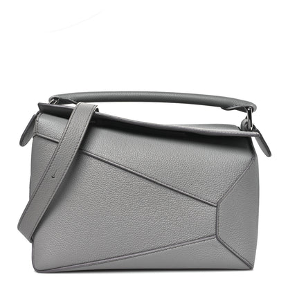 Loewe Soft Grained Calfskin Small Puzzle Edge Bag Pearl Grey 1 of 9