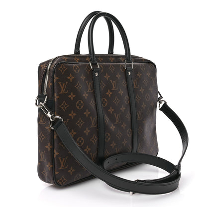 Louis Vuitton Monogram Macassar Porte Documents Voyage Soft Briefcase 3 of 10