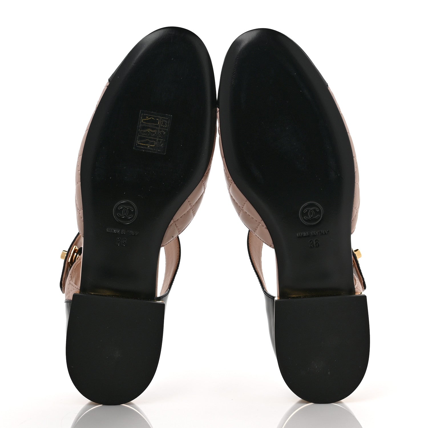 Chanel Patent Lambskin Quilted Cap Toe Ballerina Flats 36 Beige Black 5 of 8