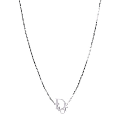 Christian Dior Metal Logo Necklace Silver 1 of 4