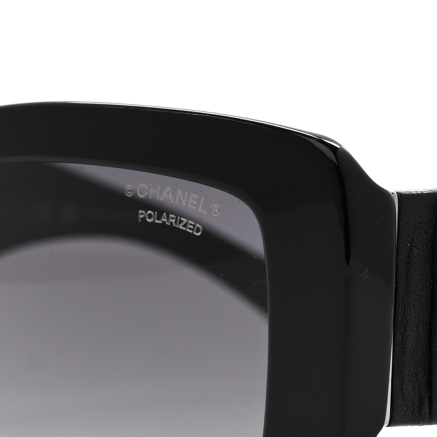 Chanel Acetate Calfskin Polarized Square Sunglasses 5473-Q Black 7 of 8