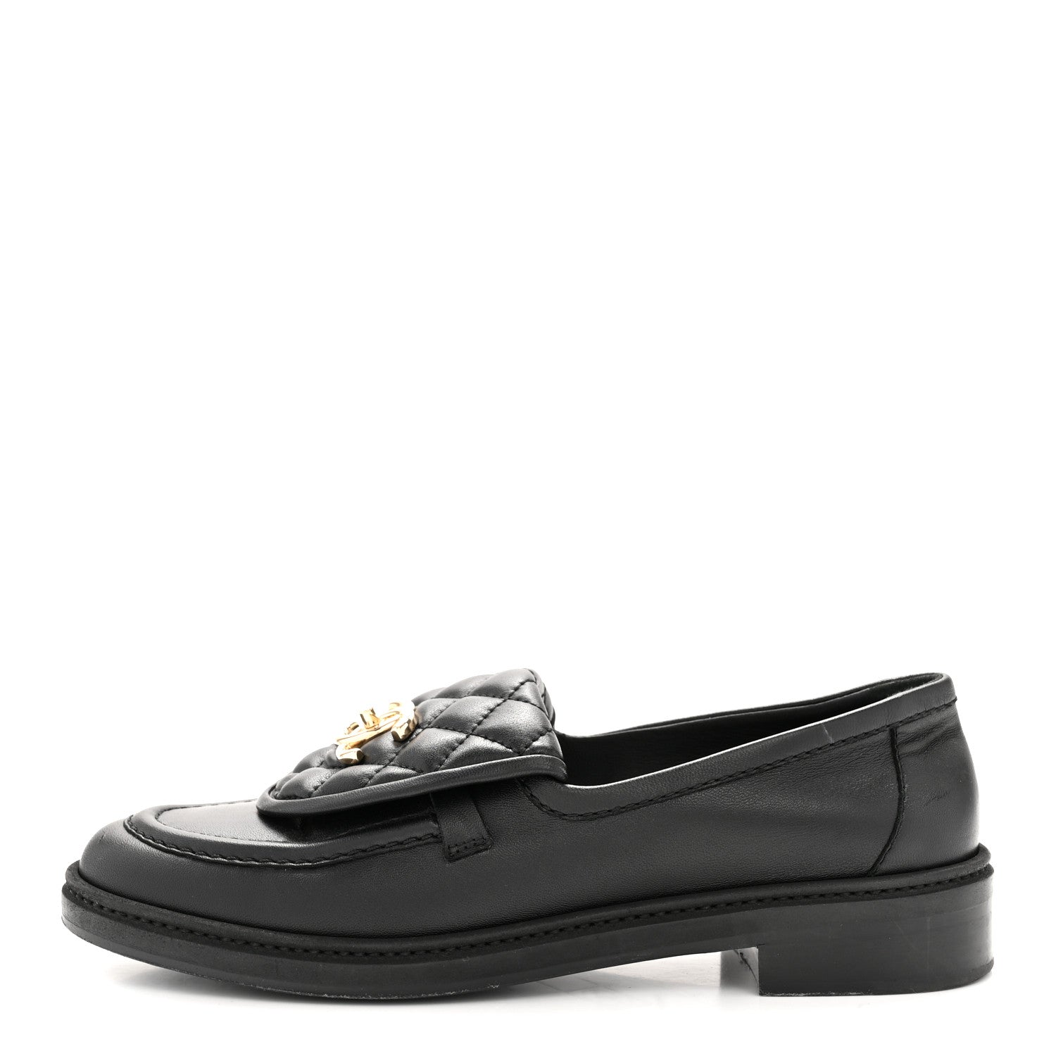 Chanel Lambskin Quilted CC Turnlock Loafers 38 Black 1 of 11