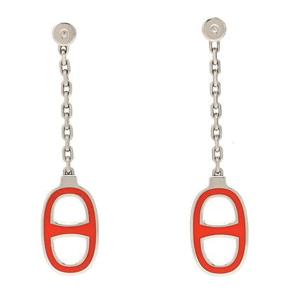 Hermes Lacquered Iliade Drop Earrings Juicy Orange 1 of 5