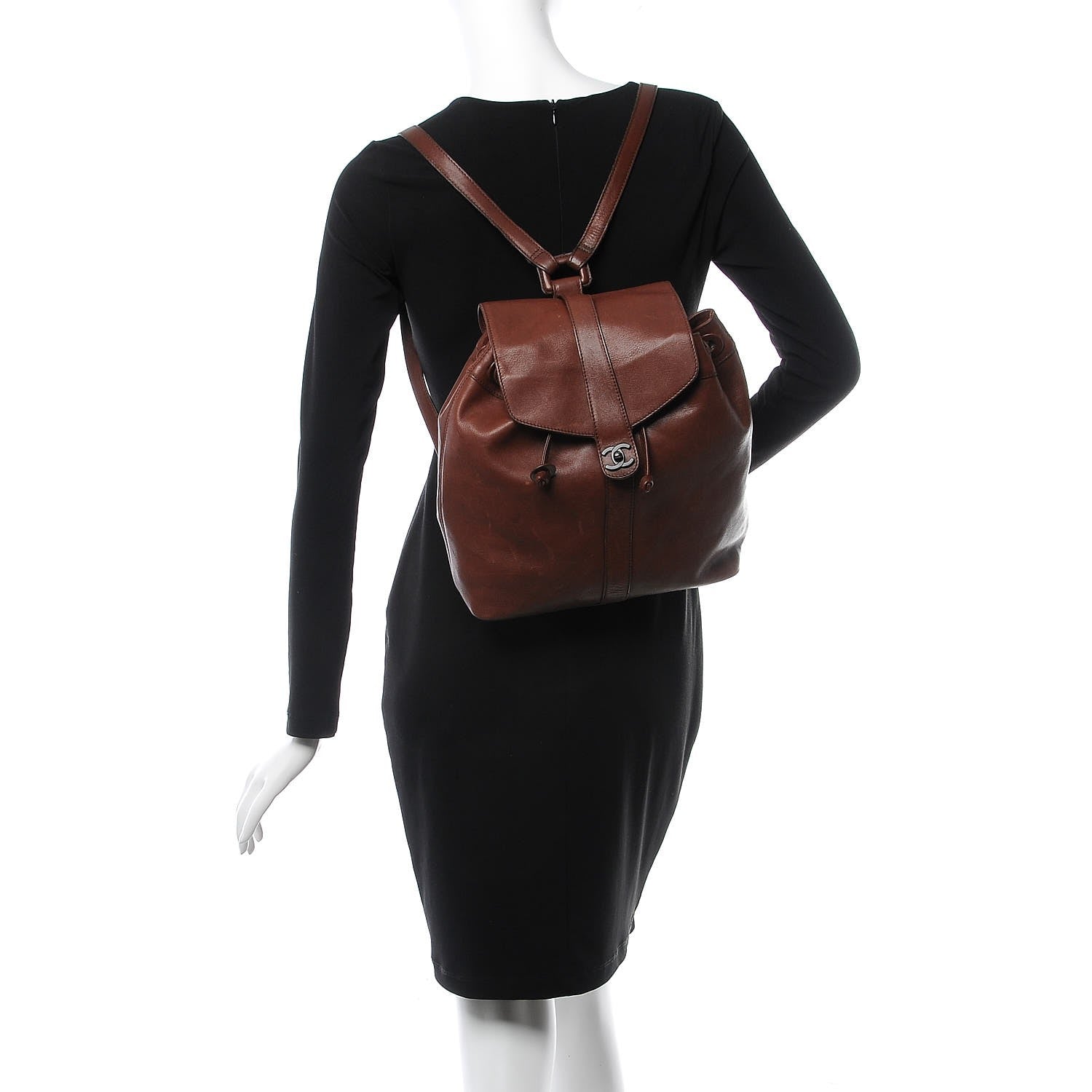 Chanel Calfskin Drawstring Backpack Brown 2 of 20