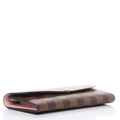 Louis Vuitton Damier Ebene Emilie Wallet Rose Ballerine 4 of 7