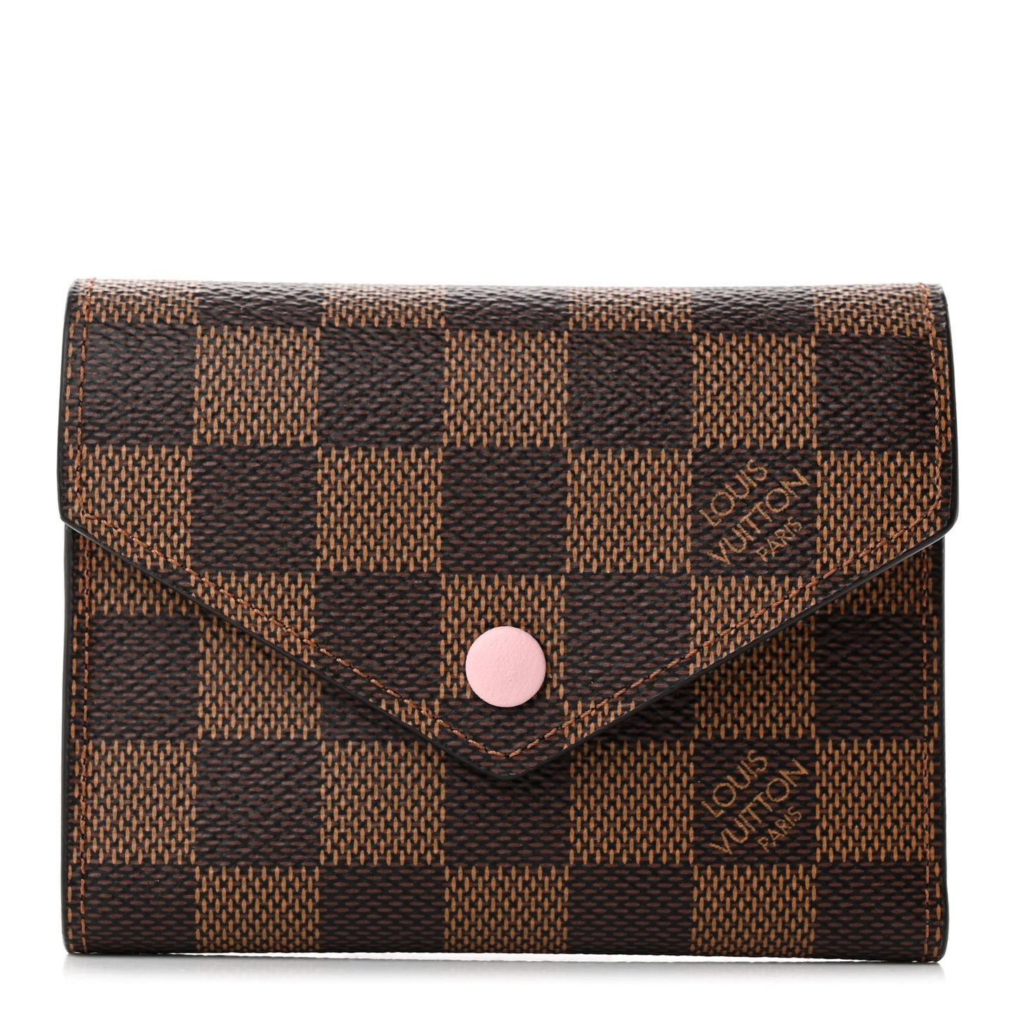 Damier Ebene Victorine Wallet Rose Ballerine