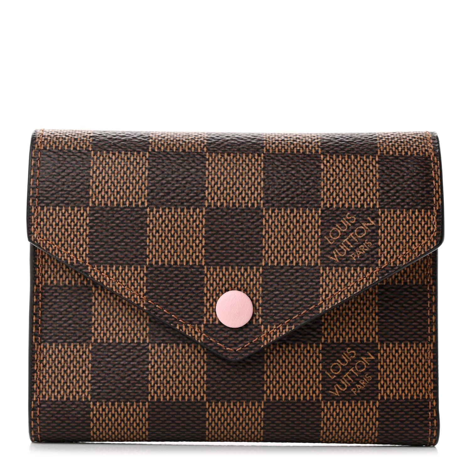Louis Vuitton Damier Ebene Victorine Wallet Rose Ballerine 1 of 10