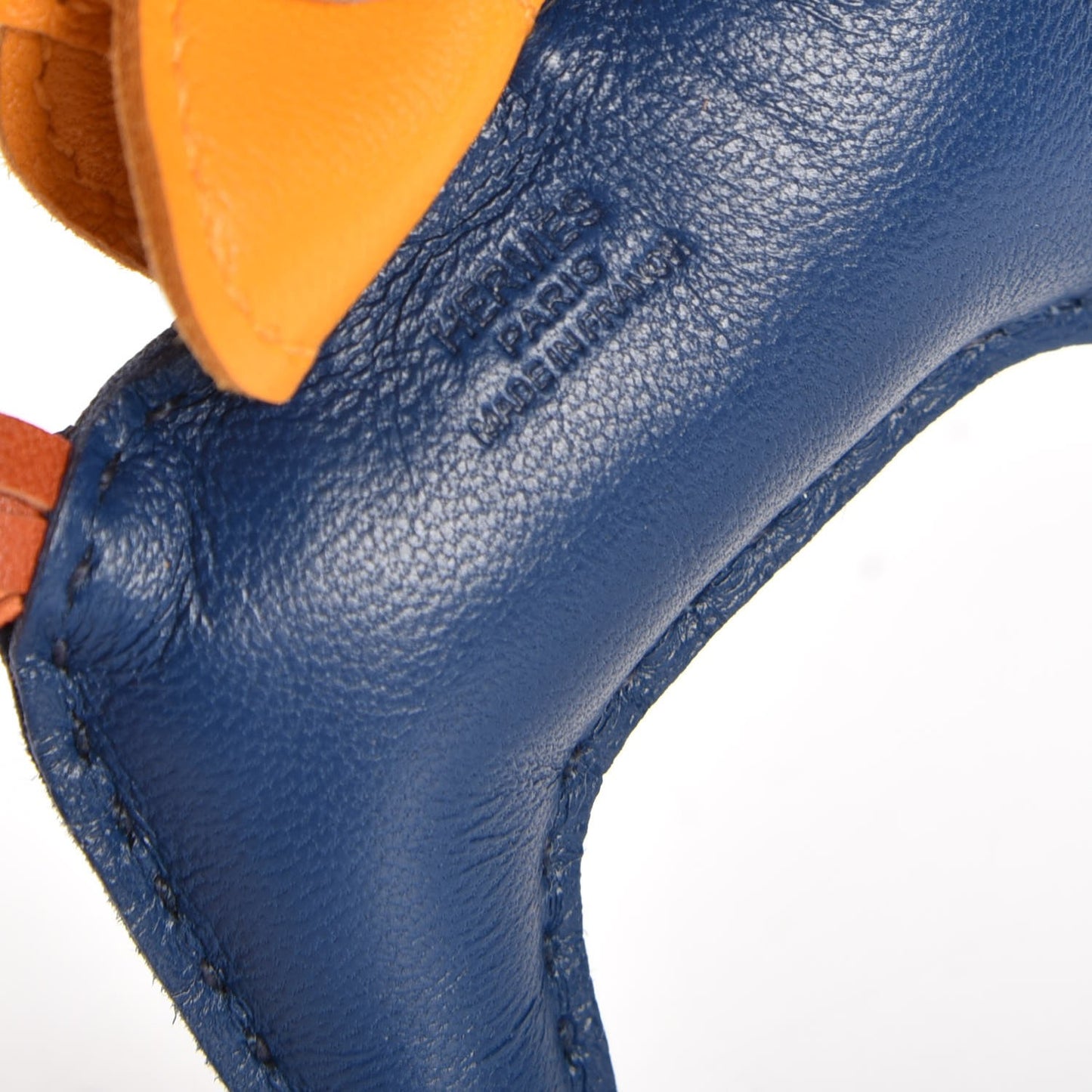Milo Lambskin Grigri Rodeo Horse Bag Charm PM Bleu de Malte Cornaline Jaune D'Or