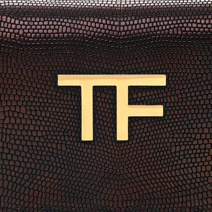 Tom Ford Calfskin Lizard Embossed Mini TF Bag Black 8 of 11