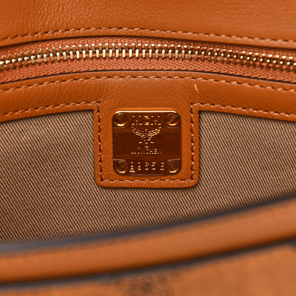 MCM Visetos Embroidered Berlin Bear Medium Millie Crossbody Bag Cognac 6 of 10