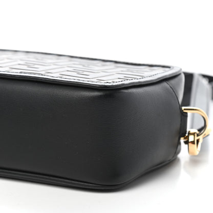 Fendi Vitello Century Bi-Color FF 1974 Embossed Mini Camera Case Maya Black 9 of 11