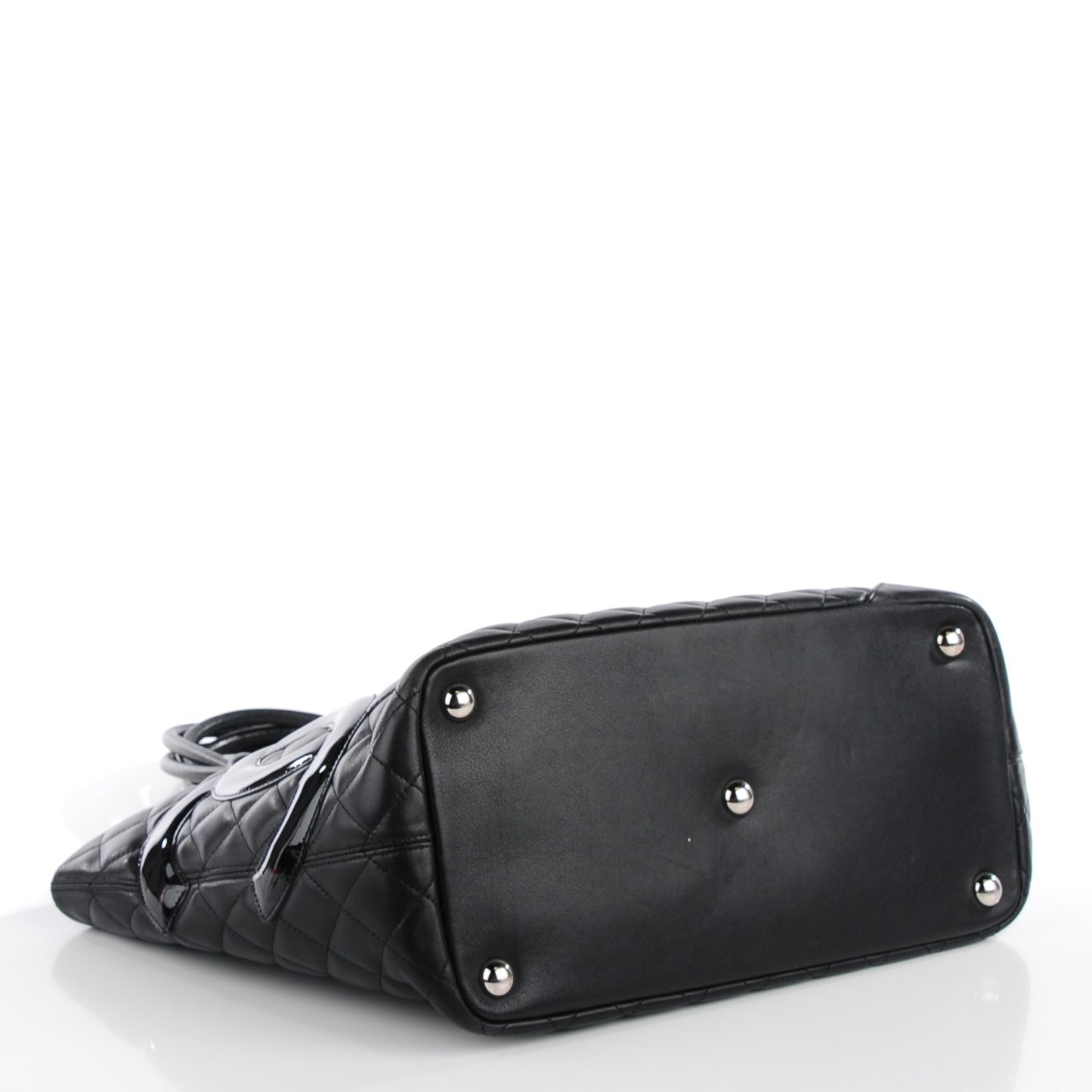 Calfskin Quilted Large Cambon Tote Black