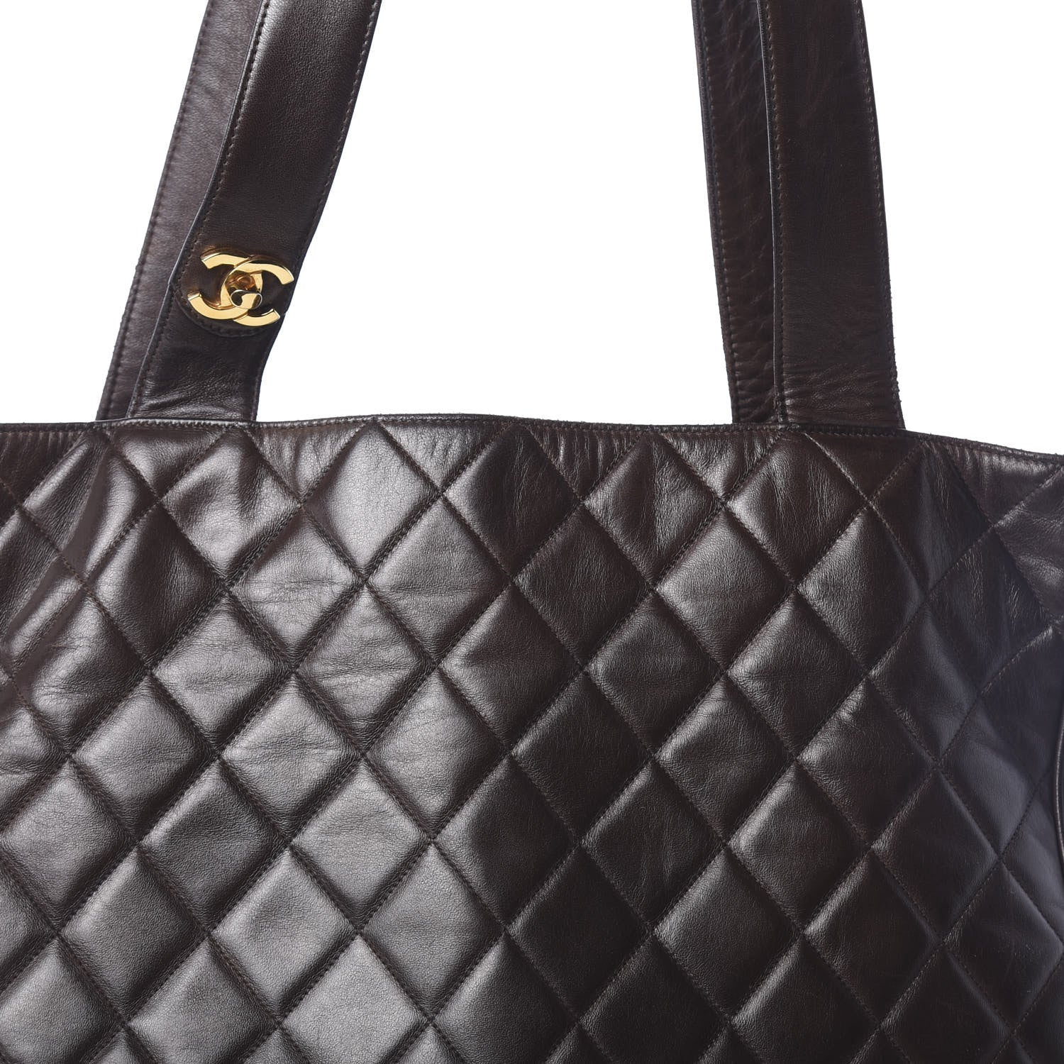 Chanel Lambskin Quilted Tote Brown 8 of 10