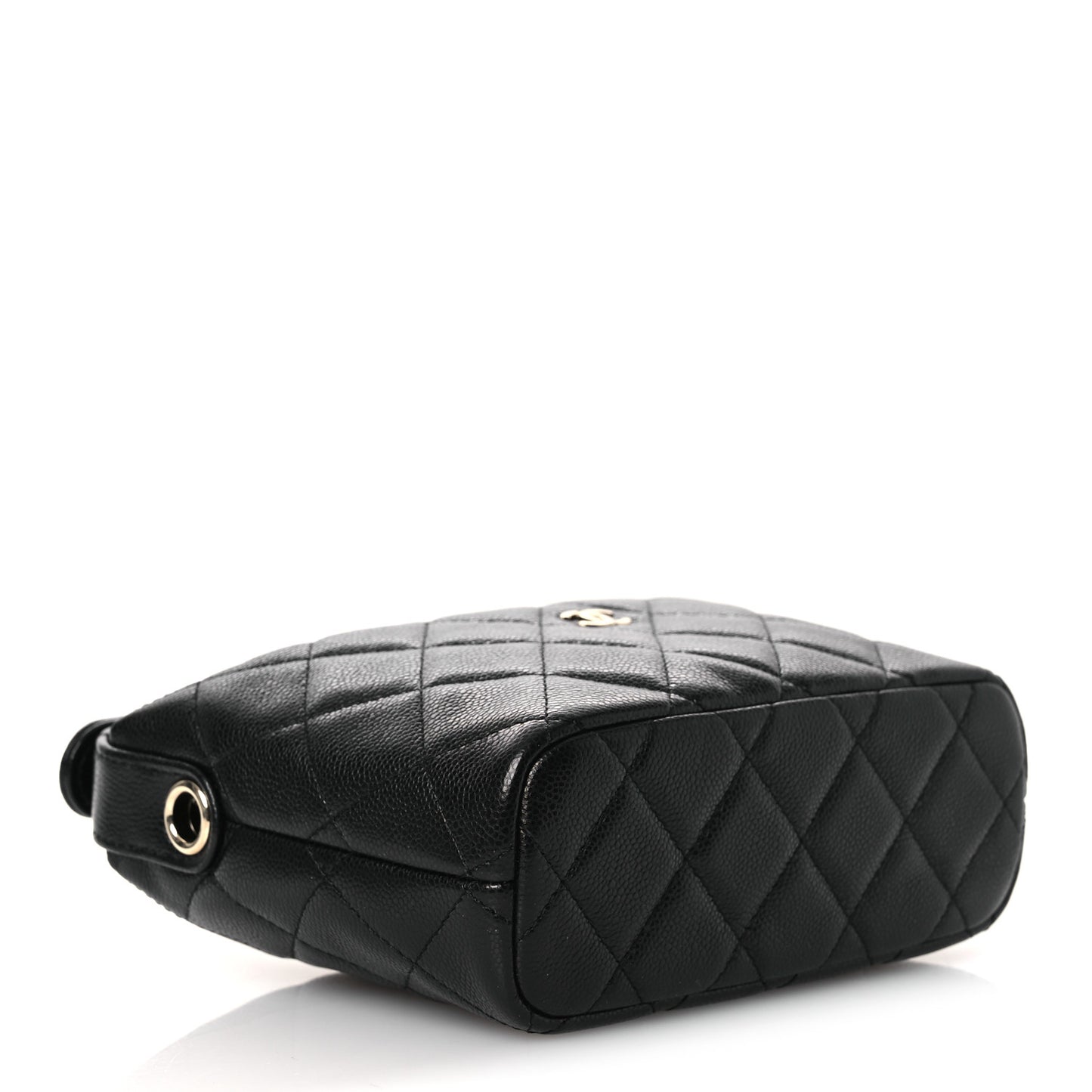 Caviar Quilted Hobo Clutch With Chain Black