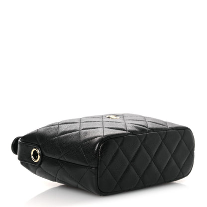 Chanel Caviar Quilted Hobo Clutch With Chain Black 3 of 9