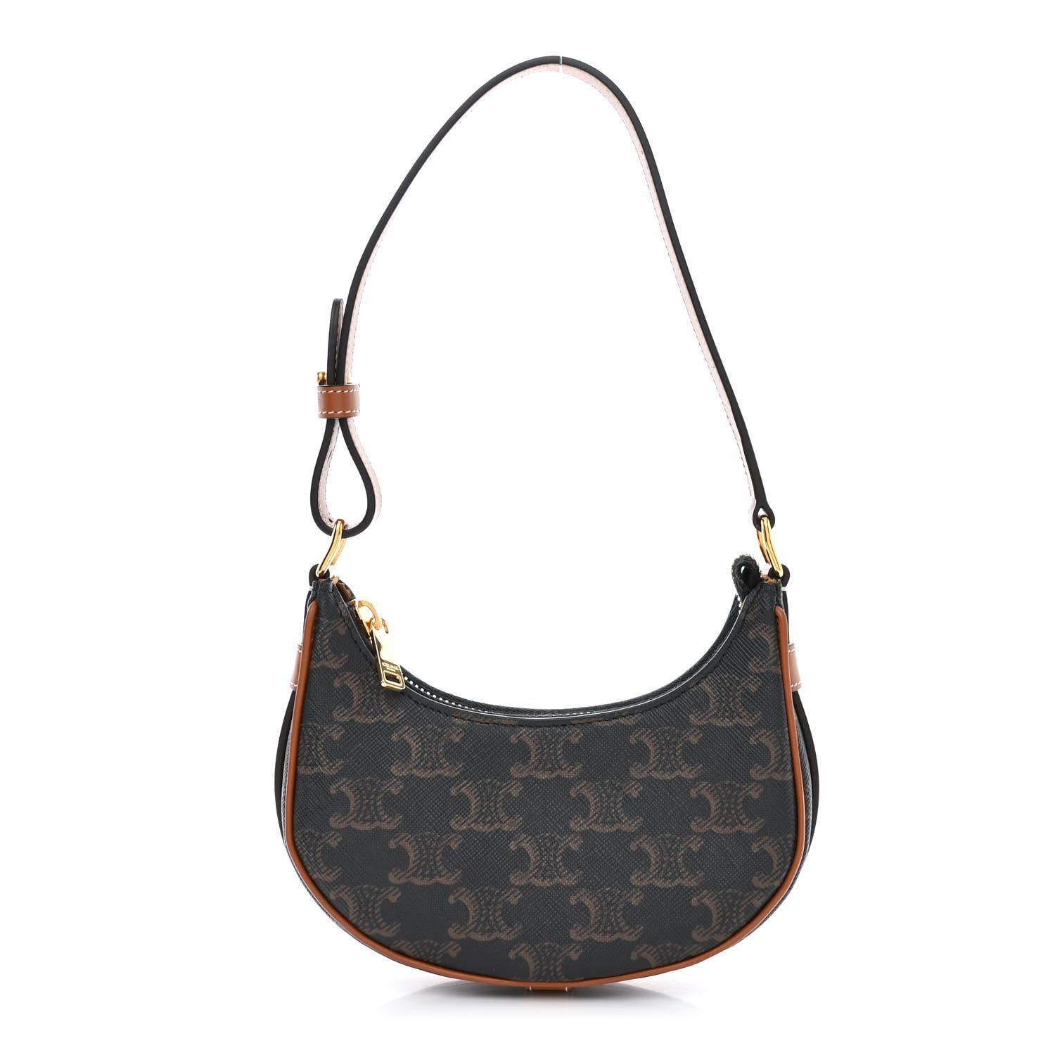 Celine Canvas Calfskin Mini Ava Triomphe Shoulder Bag Tan 1 of 11