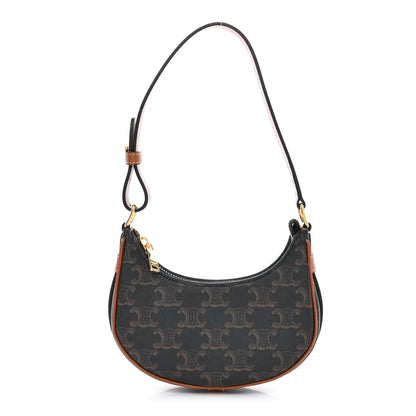 Celine Canvas Calfskin Mini Ava Triomphe Shoulder Bag Tan 1 of 11