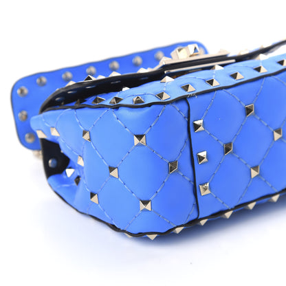 Valentino Garavani Calfskin Micro Rockstud Spike Shoulder Bag Blue Fluo 6 of 9