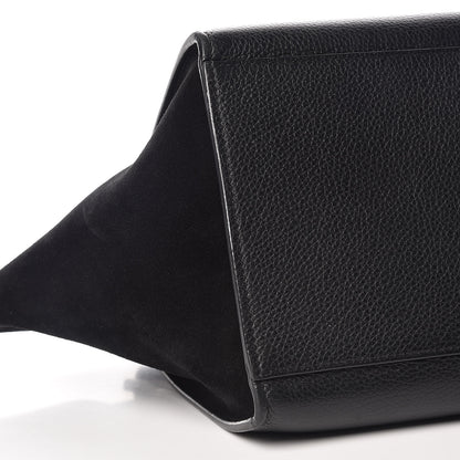 Celine Drummed Calfskin Suede Small Trapeze Black 10 of 11