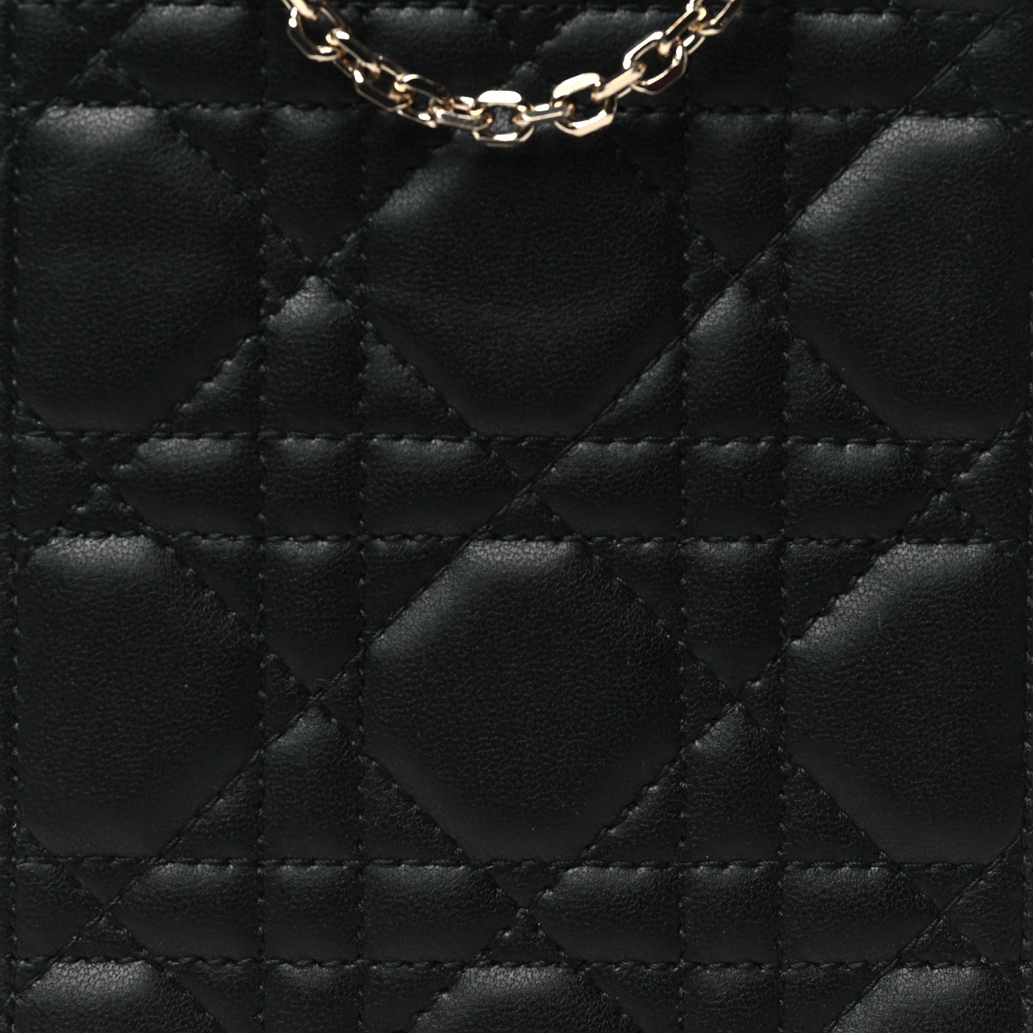 Christian Dior Lambskin Cannage Lady Dior Phone Holder Black 8 of 10