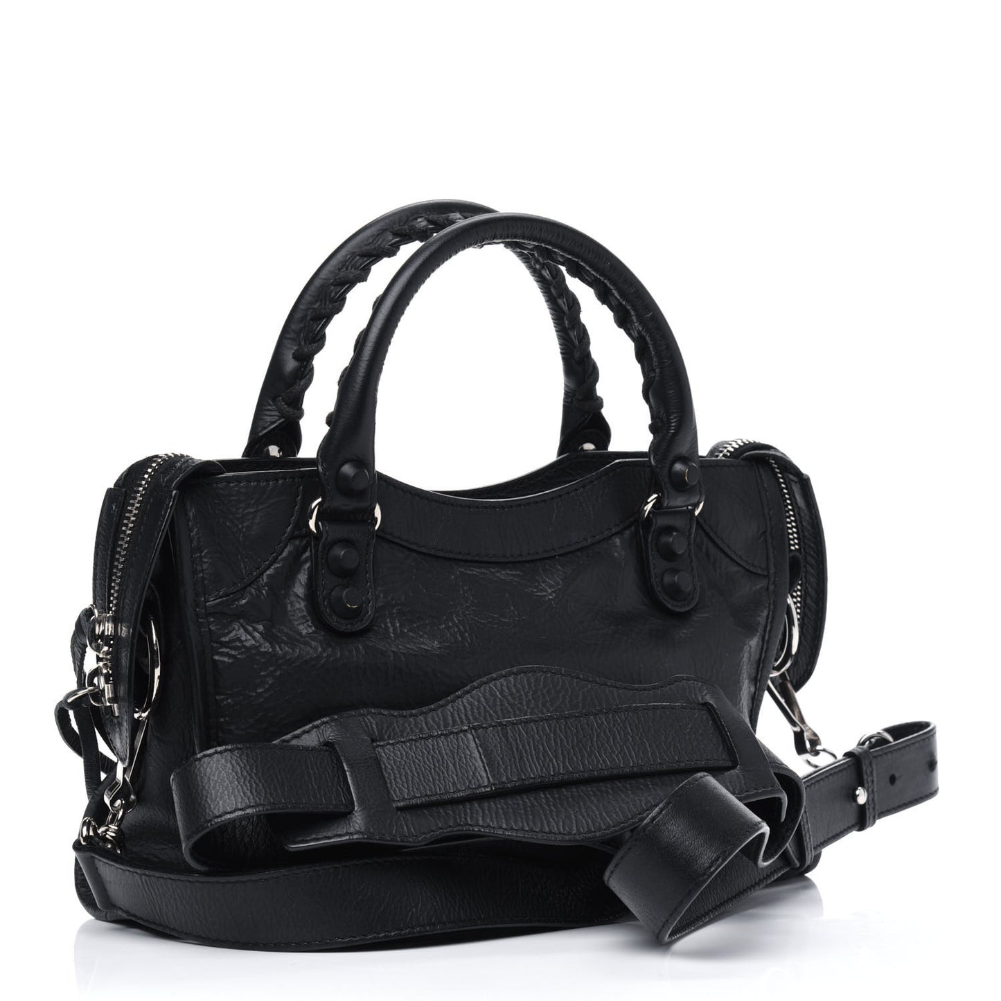 Matte Goatskin Rubber Covered Classic Hardware Mini City Black