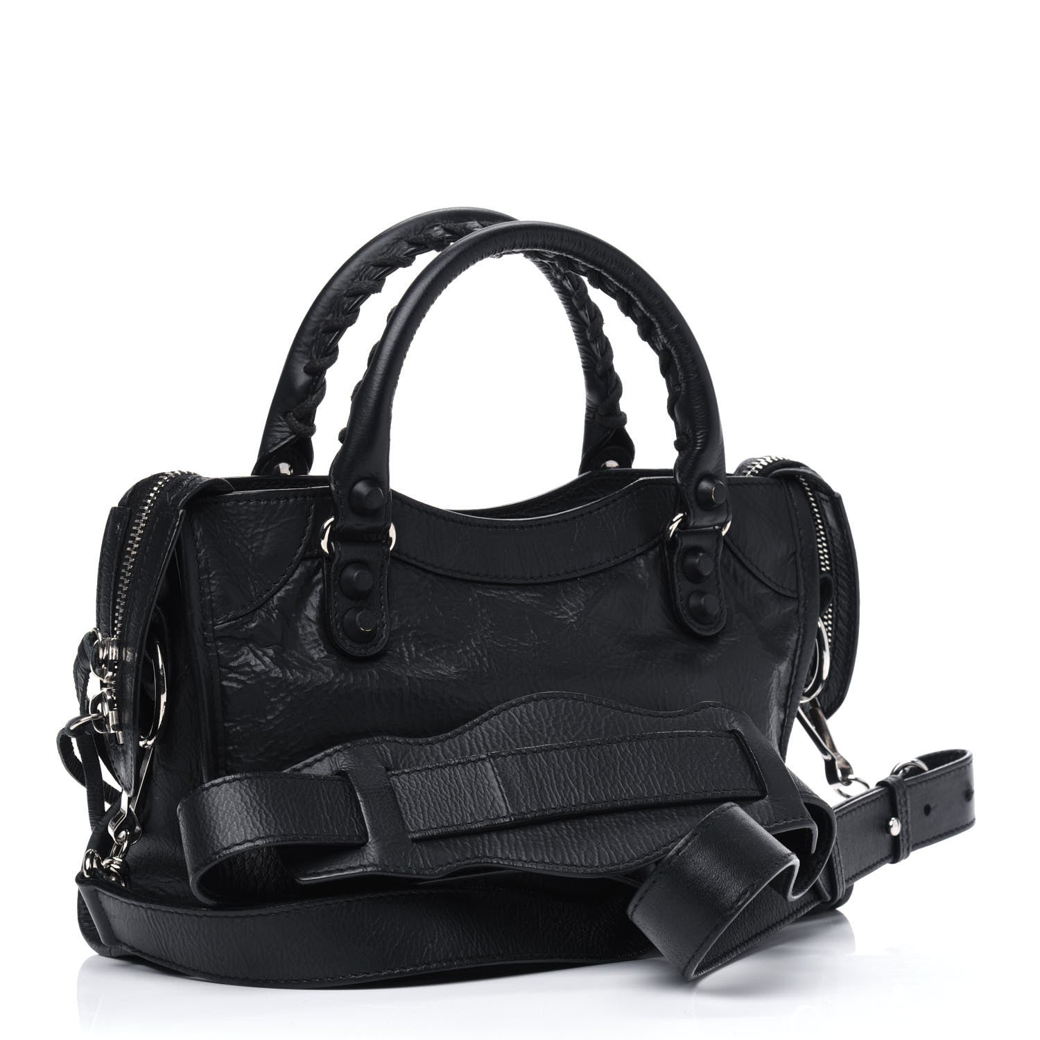 Balenciaga Matte Goatskin Rubber Covered Classic Hardware Mini City Black 2 of 18