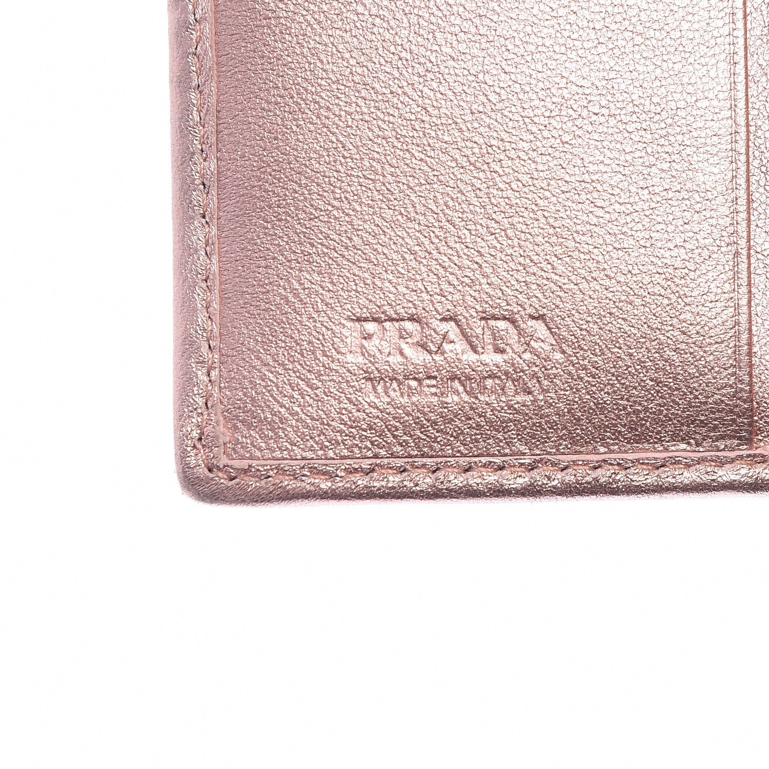 Prada Metallic Nappa Impunture Diagramme Wallet Rosa Mordore 6 of 12