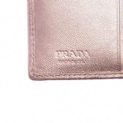Prada Metallic Nappa Impunture Diagramme Wallet Rosa Mordore 6 of 12