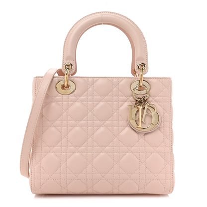 Christian Dior Lambskin Cannage Medium Lady Dior Light Pink 1 of 12