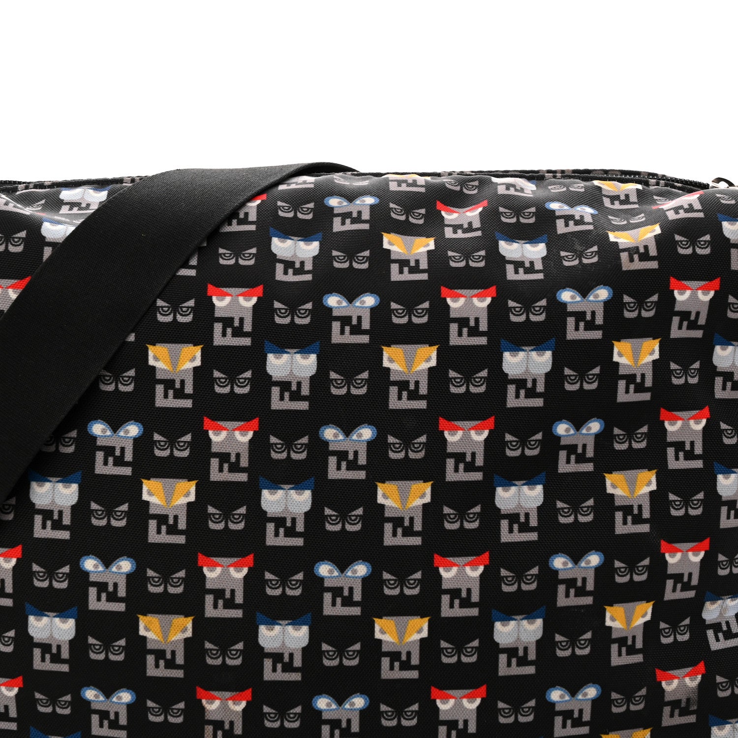 Fendi Nylon FF Monster Diaper Bag Black Multicolor 9 of 13