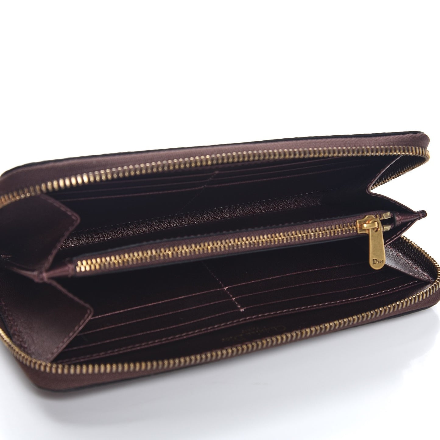 Metallic Calfskin J'adior Voyageur Wallet Noisette
