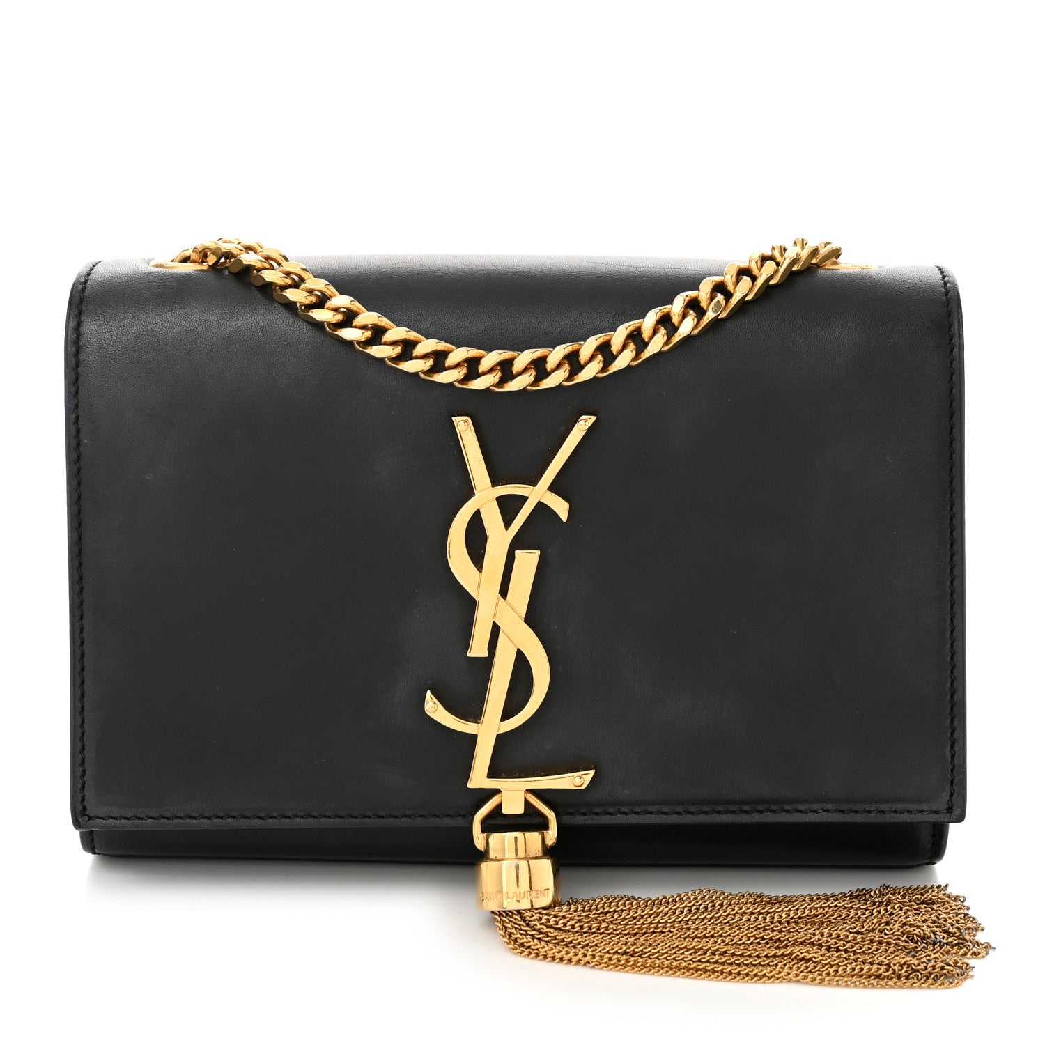 Saint Laurent Smooth Calfskin Small Classic Monogram Kate Tassel Satchel Black 1 of 11