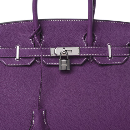 Hermes Togo Horseshoe Birkin 30 Anemone Charcoal 8 of 11