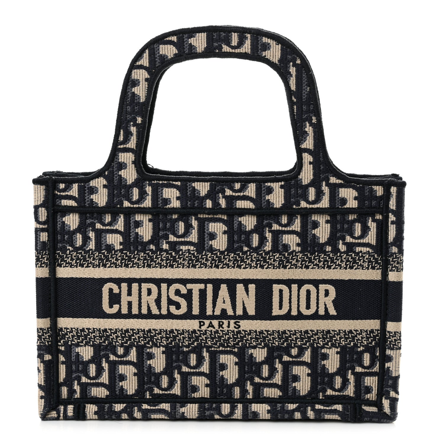 Christian Dior Oblique Mini Book Tote Blue Multicolor 1 of 12