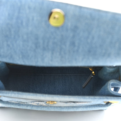 Valentino Garavani Denim Butterfly Small My Rockstud Frame Bag Light Blue 5 of 9