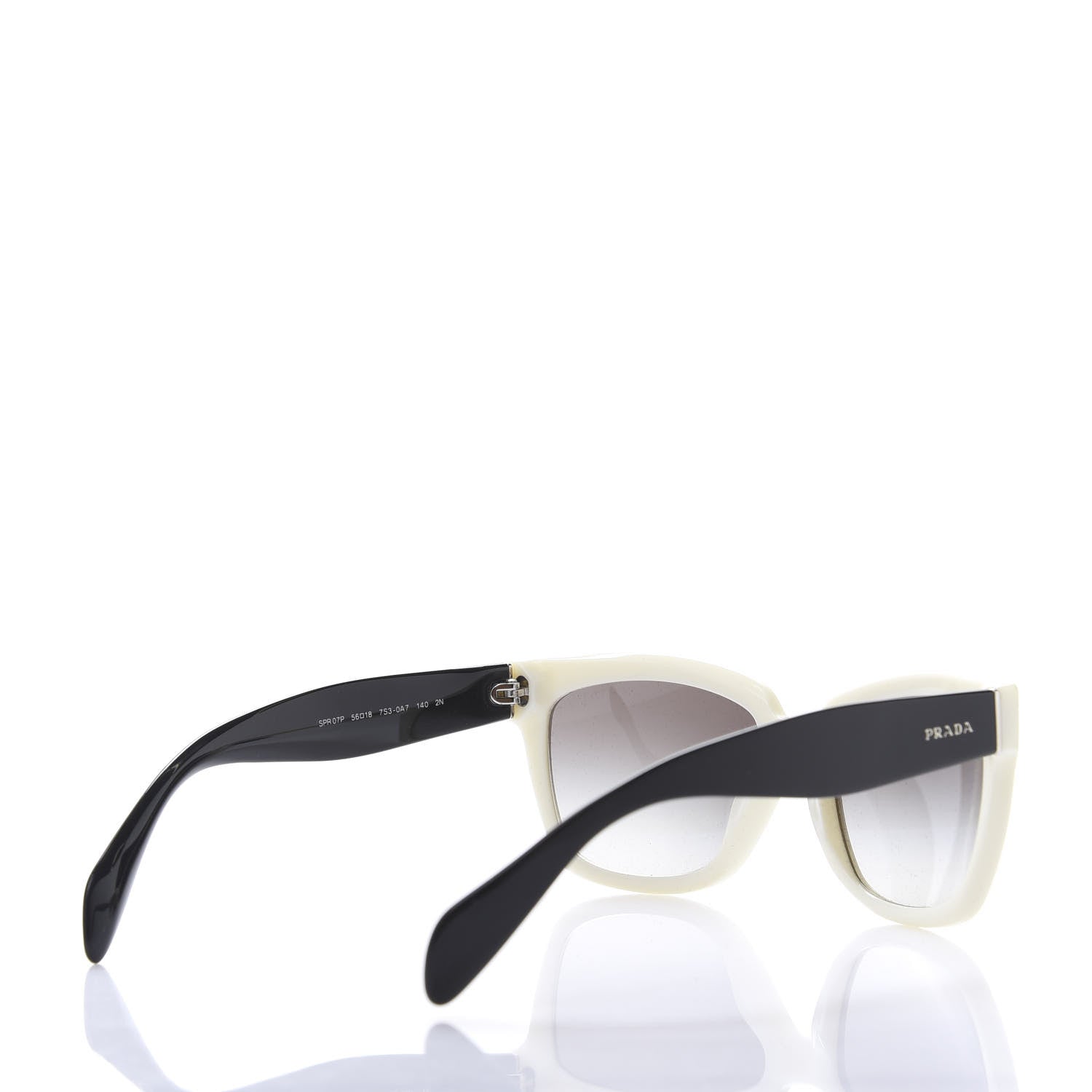 Prada Sunglasses SPR 07P Black White 4 of 8